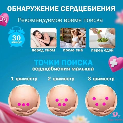 Допплер для беременных фетальный, домашний (синний)